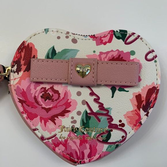 Juicy Couture Peek A Bow Heart Wristlet Handbag - Picture 2 of 7